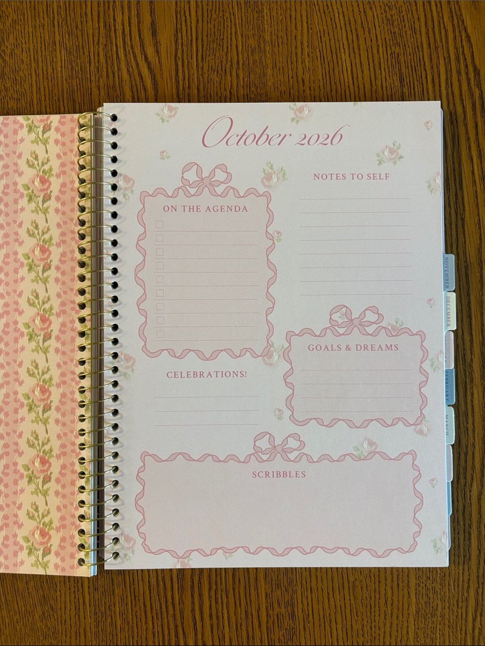 LoveShackFancy Yoobi Blue Floral Planner 2026-2027 - Picture 3 of 5